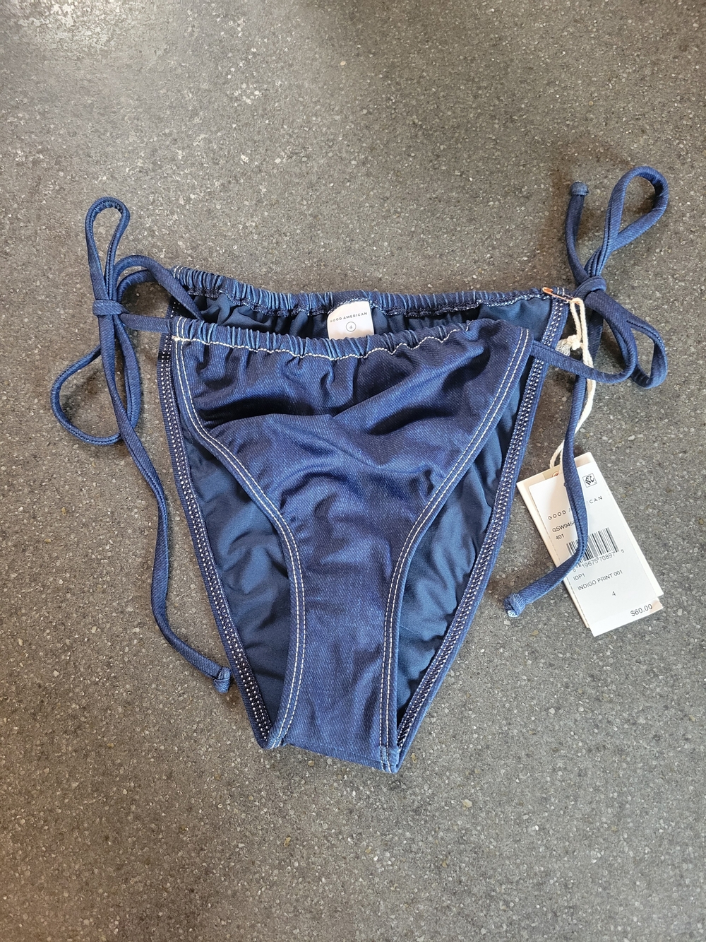 Good American Indigo Blue Bikini Bottoms Size 4